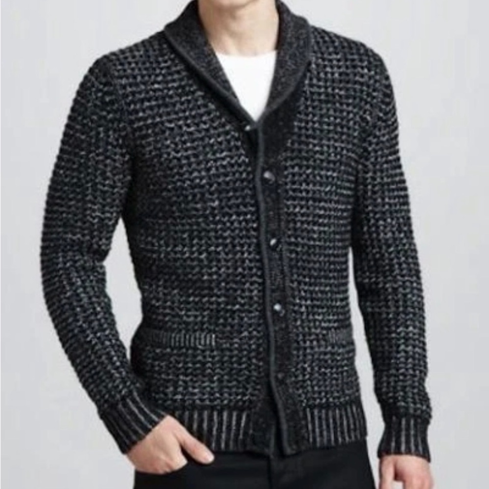 Rag & Bone  Black and Gray Men's Sweater